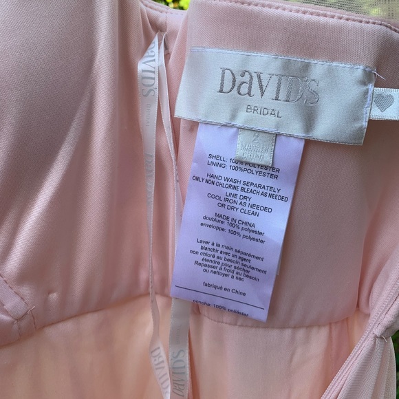 David’s Bridal Long Mesh Illusion Dress Petal Evening Gown Formal size 2 - Picture 4 of 6